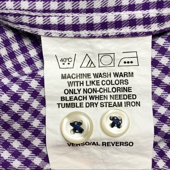 Tommy Hilfiger Men's Gingham Dress Shirt with Contrast Cuffs, 17.5 36/37 - Picture 8 of 8